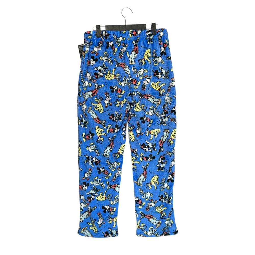 Disney Mickey Mouse Friends Fab Six Plush Pajama Pants NWT Women's Sz M Blue - Picture 2 of 7